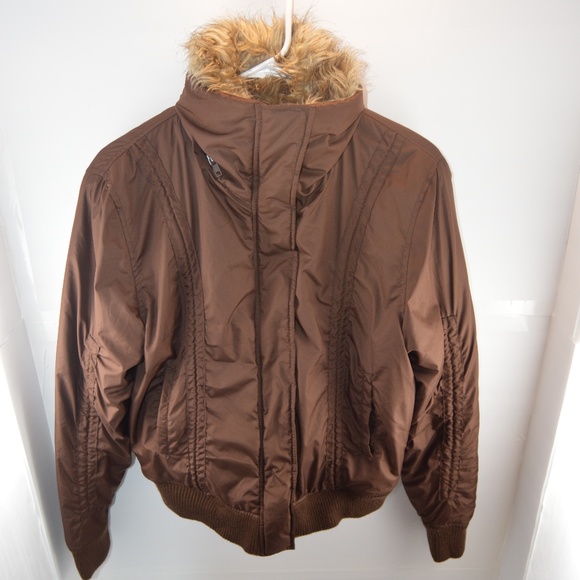 Freezin' Point Brown Puffer Coat w/ Fur Collar - Picture 2 of 7